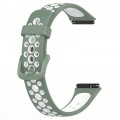 Ремінець BeCover Vents Style для Huawei Band 7/Honor Band 7 Green-White (709443)