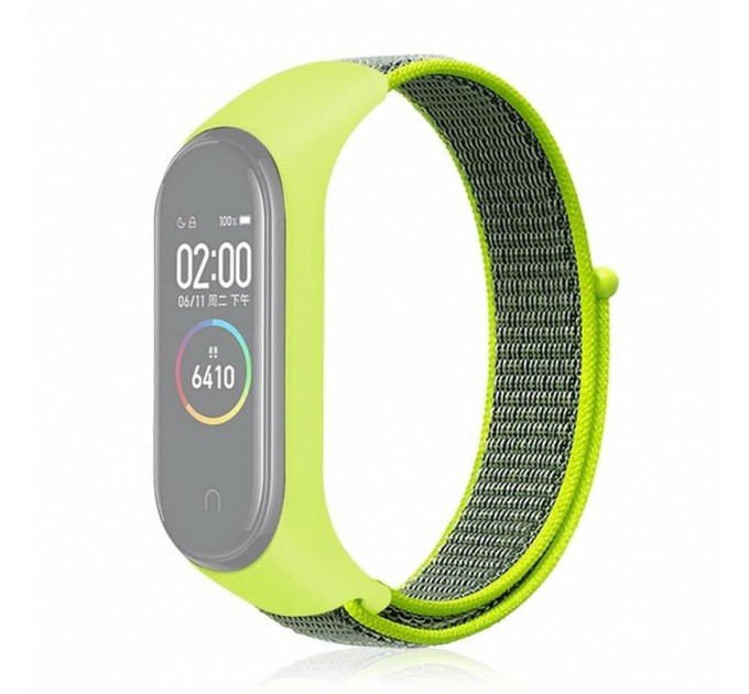 Ремінець BeCover Nylon Style для Xiaomi Mi Smart Band 7 Lime-Gray (707664)