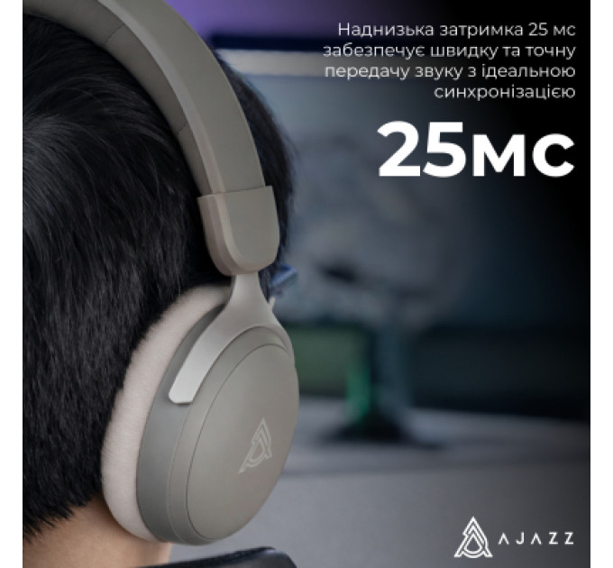 Ajazz Навушники Ajazz AHM08 MAX 3-Mode Grey (AHM08-MAX-GW)
