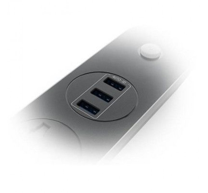 Мережевий фільтр живлення ColorWay CW-CHU33B, 3 розетки/3USB Black 1.8M (CW-CHU33B)