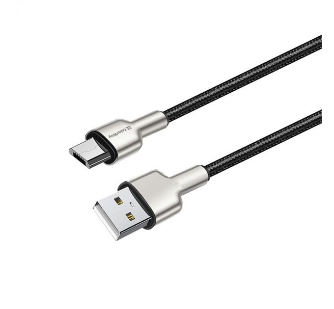Кабель ColorWay USB - micro USB (M/M), Metal Head, 2.4 А, 1 м, Black (CW-CBUM046-BK)