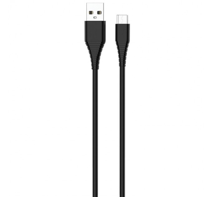 Кабель ColorWay USB-microUSB  (PVC), 2.4А, 1м, Black (CW-CBUM025-BK)