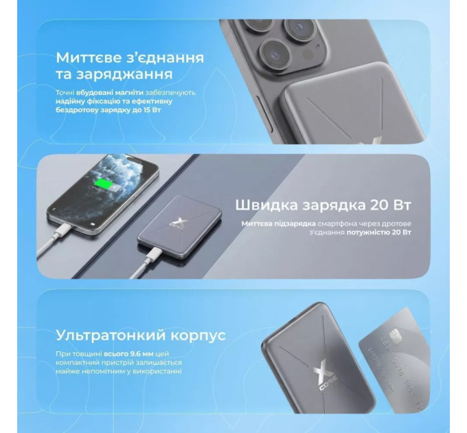 Proove Універсальна мобільна батарея Proove X-Core 20W 5000mAh Silver/White (PNXC20010006)