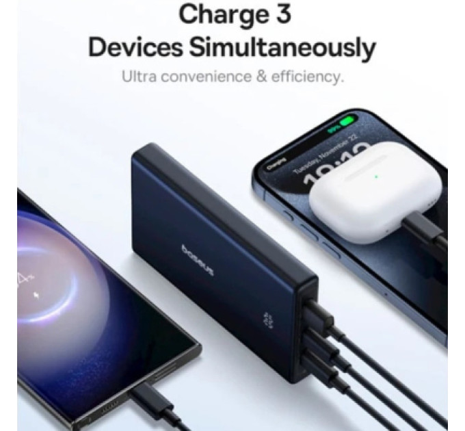 Baseus Батарея універсальна Baseus 10000mAh PicoGo 20W PD, QC, USB-A, 2*USB-C, Black (P10076801123-00)