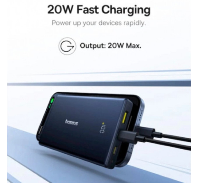 Baseus Батарея універсальна Baseus 10000mAh PicoGo 20W PD, QC, USB-A, 2*USB-C, Black (P10076801123-00)