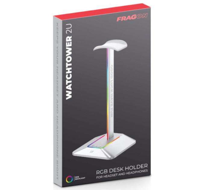 FragON Тримач для навушників FragON Watchtower 2U RGB Silver (FGLHH22WTWTR2URGB)