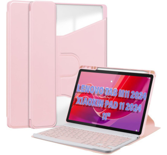 BeCover Чохол до планшета BeCover Keyboard 360° Rotatable Lenovo Tab M11 (2024) TB-TB330FU/Xiaoxin Pad 11 (2024) 11" Pink (711077)