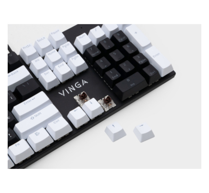 Vinga Клавіатура Vinga KBGM-095 LED Brown Switch USB White/Black (KBGM-095BR White/Black)