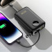 Dudao Батарея універсальна Dudao 20000mAh K14+ 22.5W, PD, QC, USB-A, USB-C(In/Out), with built-in USB-C/Lightning cables, Black (6977196680016)