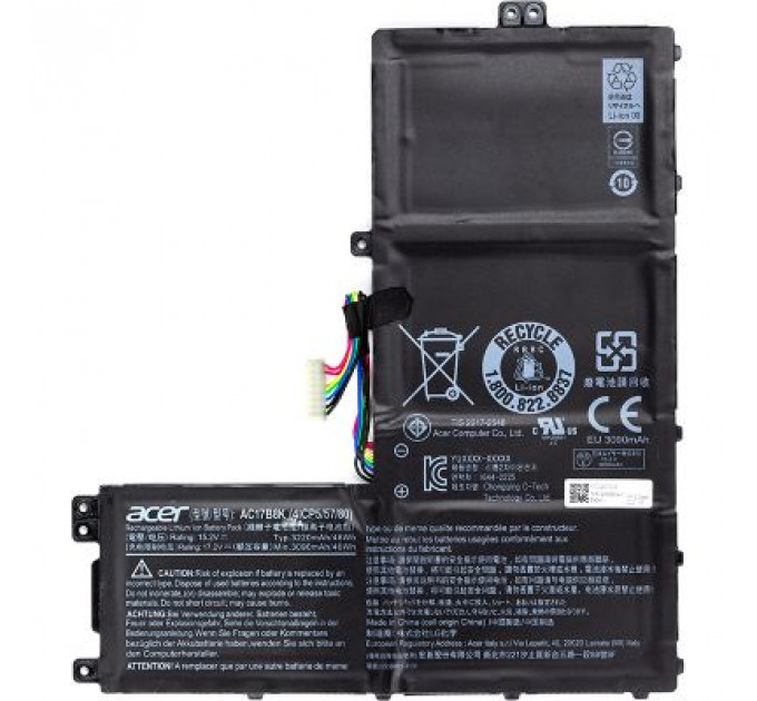 Акумулятор до ноутбука Acer SF315-52 (AC17B8K) 15.2V 3220mAh (NB410514)