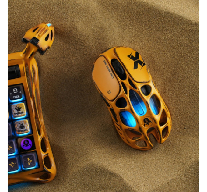GravaStar Мишка GravaStar Mercury X Pro 8K RGB Wireless/Bluetooth/USB Battle-Worn Yellow (GS_X_PRO_YLW)