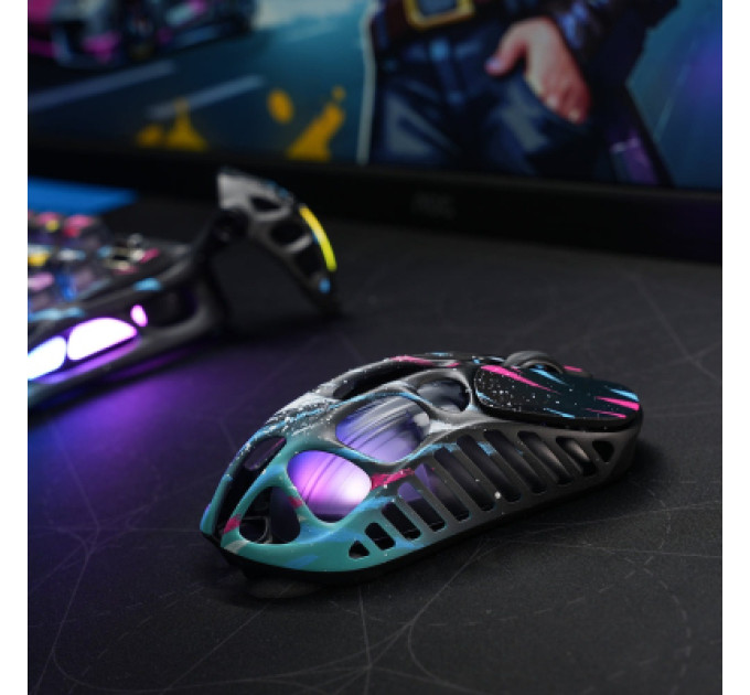 GravaStar Мишка GravaStar Mercury X Pro 8K RGB Wireless/Bluetooth/USB Neon Graffiti (GS_X_PRO_CG_BLK)