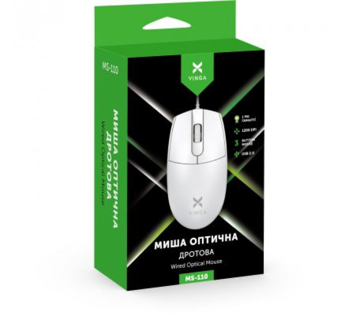 Мишка Vinga MS-110 White