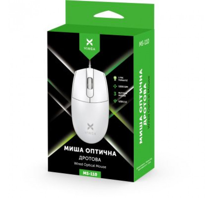 Мишка Vinga MS-110 White