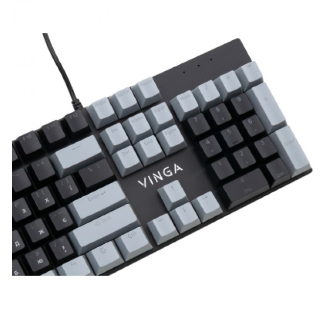 Клавіатура Vinga KBGM-090 LED Red Switch USB Grey/Black (KBGM-090R Grey/Black)