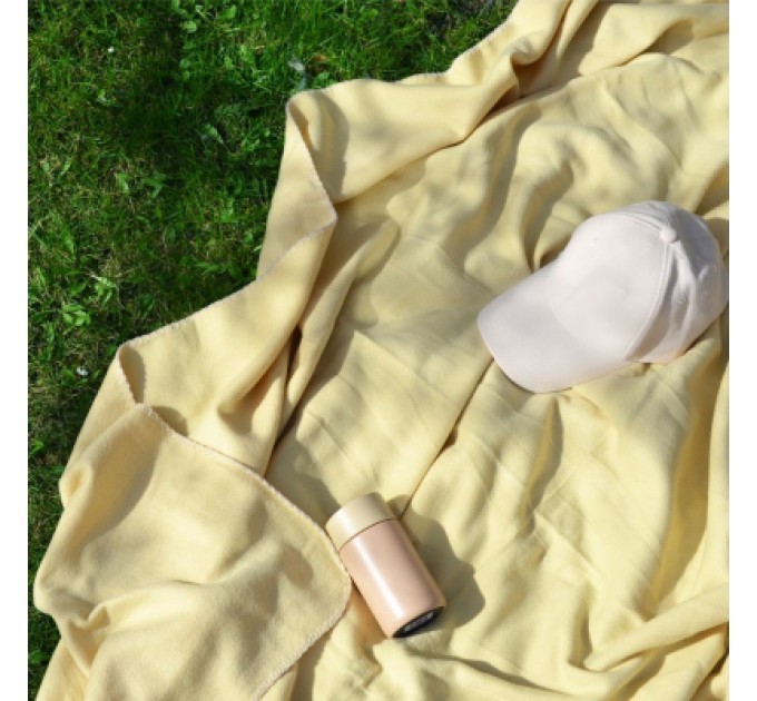 Плед Bergamo подушка Mild флісовий 150 х 180 см Піщано-бежевий (202312pl-17)