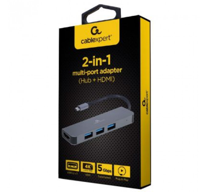 Концентратор Cablexpert USB-C 2-in-1 (A-CM-COMBO2-01)