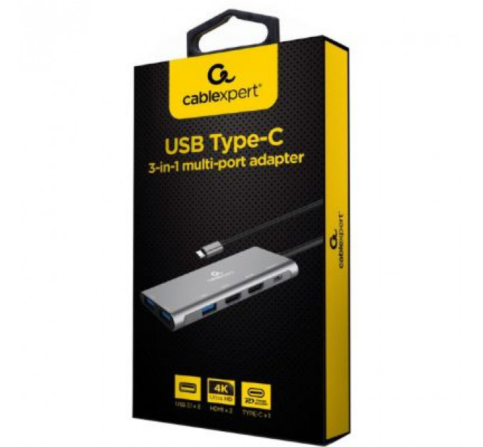 Концентратор Cablexpert USB-C 3-in-1 (HUB/HDMI/PD) (A-CM-COMBO3-01)