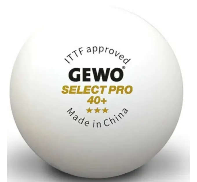 М'ячик для настільного теніса Gewo Select Pro 40+ ITTF 6 шт (86481200) (931059)