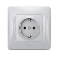 Розетка Videx BINERA 2ая із заземленням кремова (VF-BNSK1G-SS)