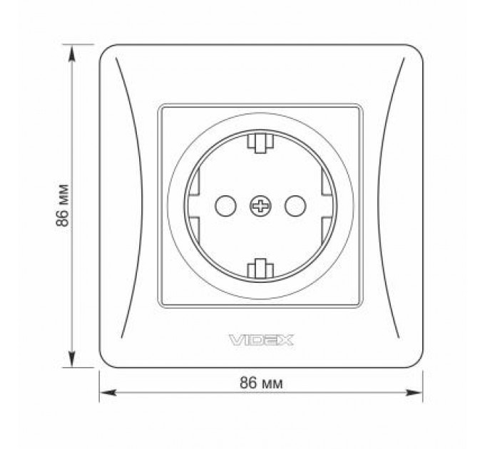 Розетка Videx BINERA 2ая із заземленням кремова (VF-BNSK1G-SS)