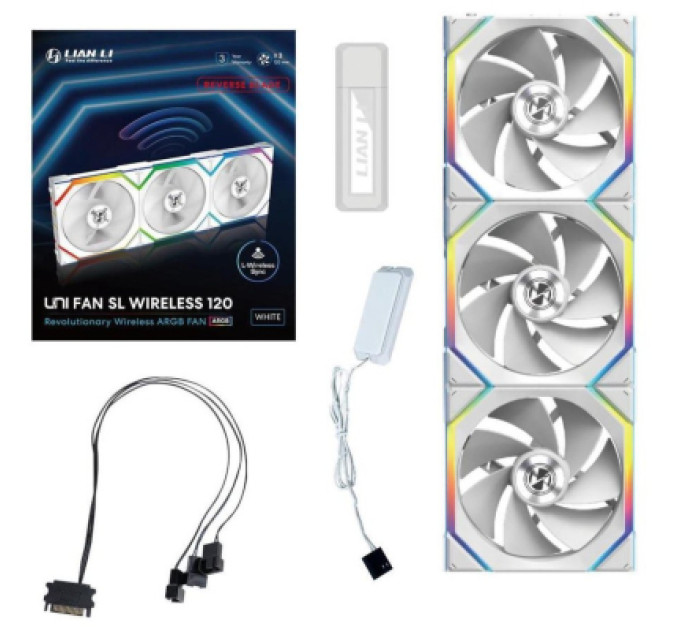 Lian Li Кулер до корпусу Lian Li UNI Fan SL WIRELESS LCD 120-3 REVERSE (G99.12RSLLCD1W3B.00)