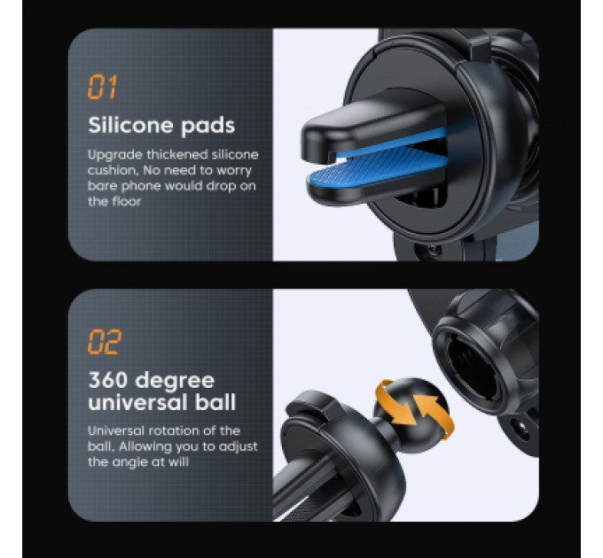 Універсальний автотримач Essager Tourist Gravity Car Mount Phone Holder Black (EZJZL-TR01)