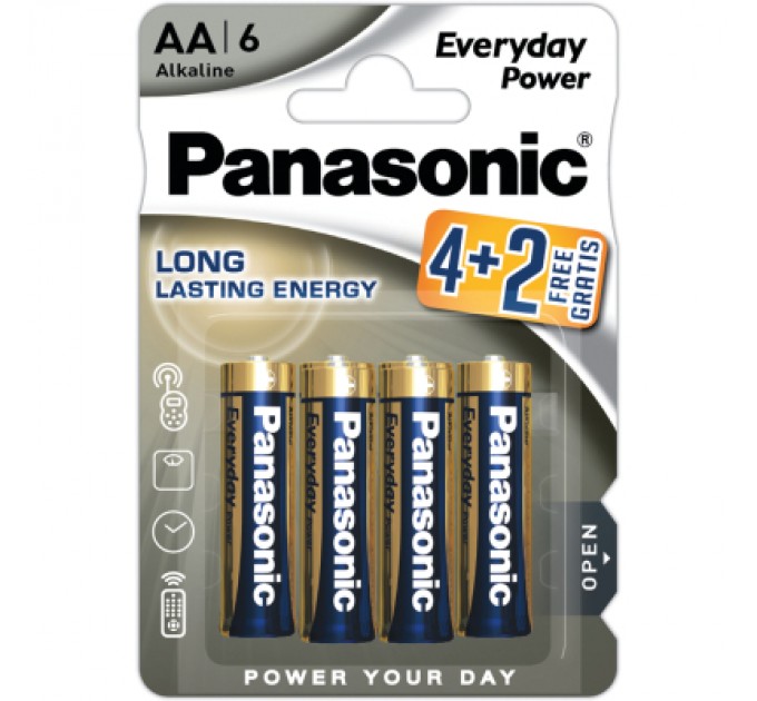 Батарейка Panasonic AA Everyday Power * 6 (LR6REE/6B2F)