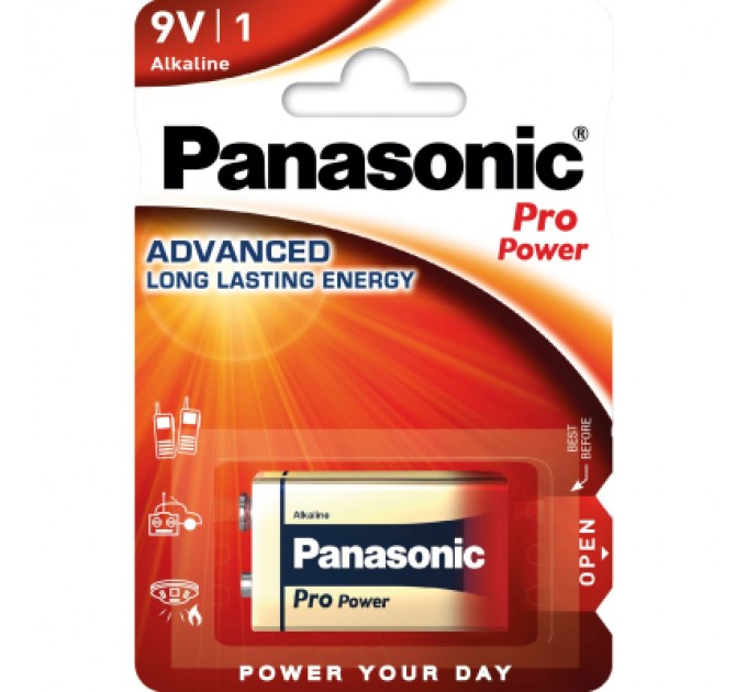 Батарейка Panasonic Крона 6LR61 Pro Power лужна * 1 (6LR61XEG/1BP)