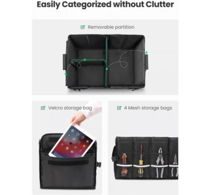 Сумка-органайзер Ugreen LP256 Foldable Multifunctional Car Trunk Organizer 55 л Black (80710)