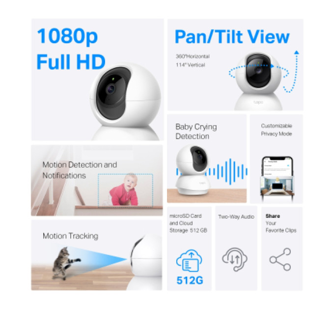 TP-Link Камера відеоспостереження TP-Link TAPO-C200C
