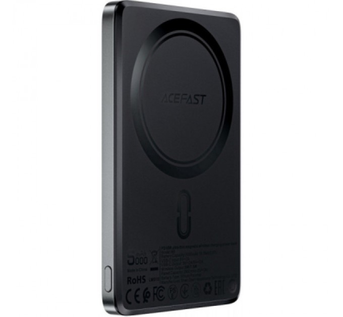Батарея універсальна Acefast Magnetic Wireless 5000mAh 18W PD, QC/3.0, QI 7.5W, ультра тонкий, M8 Bllack (6974316283386)