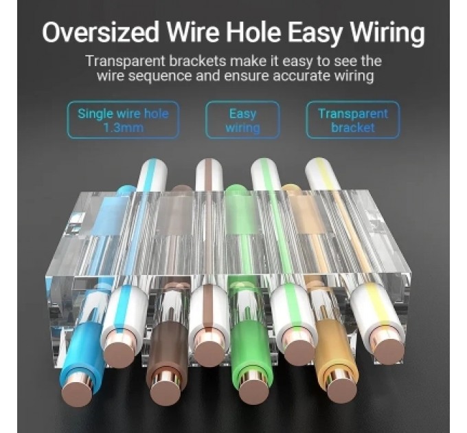 Конектор Cat.6 UTP RJ45 Modular Plug Transparent 10 Pack VENTION (IDDR0-10)