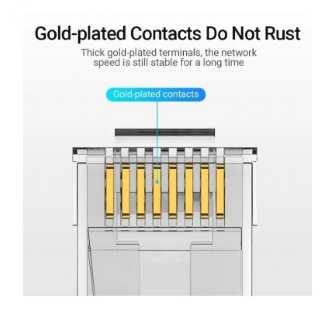 Конектор Cat.6 UTP RJ45 Modular Plug Transparent 10 Pack VENTION (IDDR0-10)