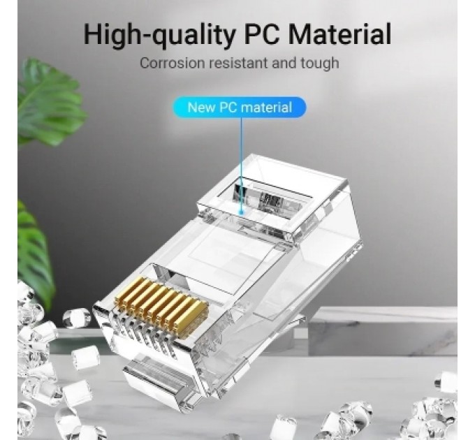Конектор Cat.6 UTP RJ45 Modular Plug Transparent 10 Pack VENTION (IDDR0-10)