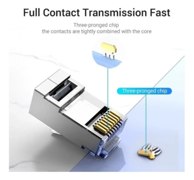 Конектор Cat.6A FTP RJ45 Modular Plug Transparent 10 Pack VENTION (IDFR0-10)