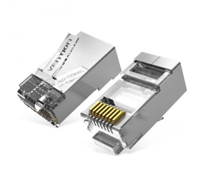 Конектор Cat.6A FTP RJ45 Modular Plug Transparent 10 Pack VENTION (IDFR0-10)