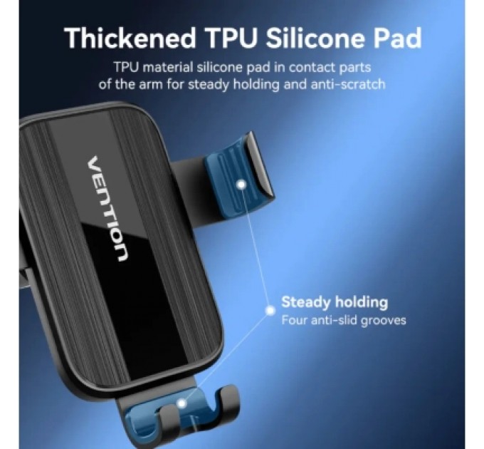 Універсальний автотримач VENTION 4.7-7.2" на дефлектор, чорний (KCTB0)