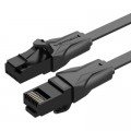 Патч-корд Flat Cat.6 UTP Patch Cable 0.75M Black VENTION (IBABE)