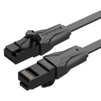 Патч-корд Flat Cat.6 UTP Patch Cable 0.75M Black VENTION (IBABE)