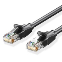 Патч-корд Flat Cat.6 UTP Patch Cable 1M Black VENTION (IBABF)