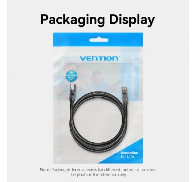 Патч-корд Cat.6 UTP Patch Cable 2M Black VENTION (IBEBH)