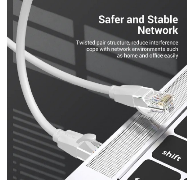 Патч-корд Cat.6 UTP Patch Cable 1M Gray VENTION (IBEHF)