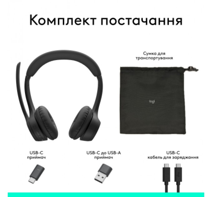 Навушники Logitech Zone 305 for Business Wireless/Bluetooth UC Black (981-001453)