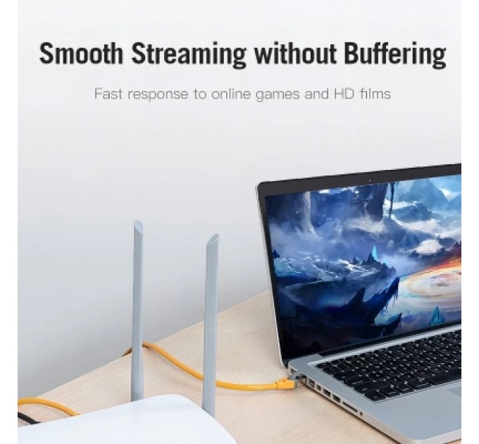 Патч-корд Cat.6A SFTP Patch Cable 0.3M Yellow VENTION (IBHYAA)