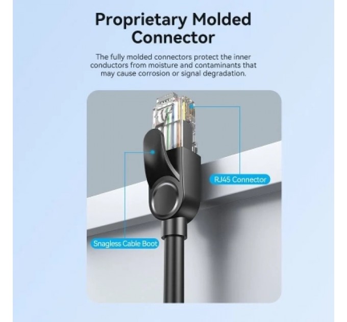 Патч-корд LSZH Cat6 UTP Ethernet Patch Cable 3M Black VENTION (IBNBI)