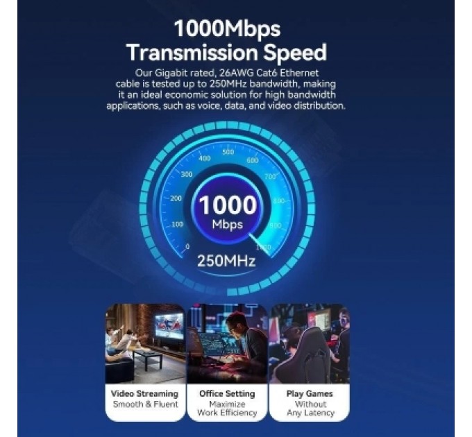 Патч-корд LSZH Cat6 UTP Ethernet Patch Cable 3M Black VENTION (IBNBI)