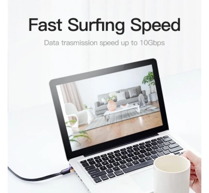 Патч-корд Flat Cat.7 Patch Cable 1.5M Black VENTION (ICABG)