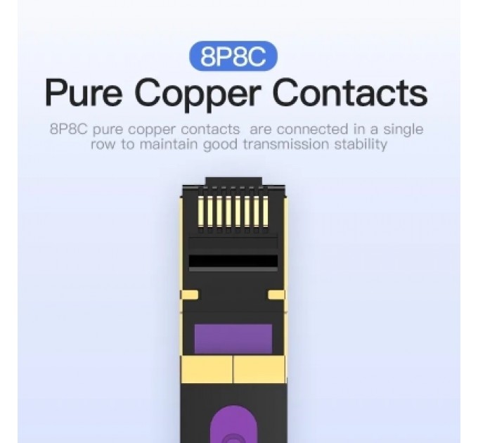 Патч-корд Flat Cat.7 Patch Cable 1.5M Black VENTION (ICABG)