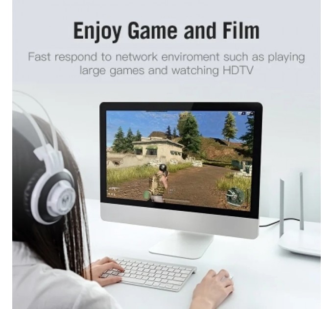 Патч-корд Cat.7 SFTP Patch Cable 1M Black VENTION (ICDBF)